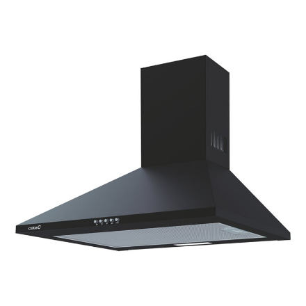 CATA | Hood | OMEGA 600 BK | Wall mounted | Energy efficiency class C | Width 60 cm | 645 m³/h | Mechanical | LED | Blac