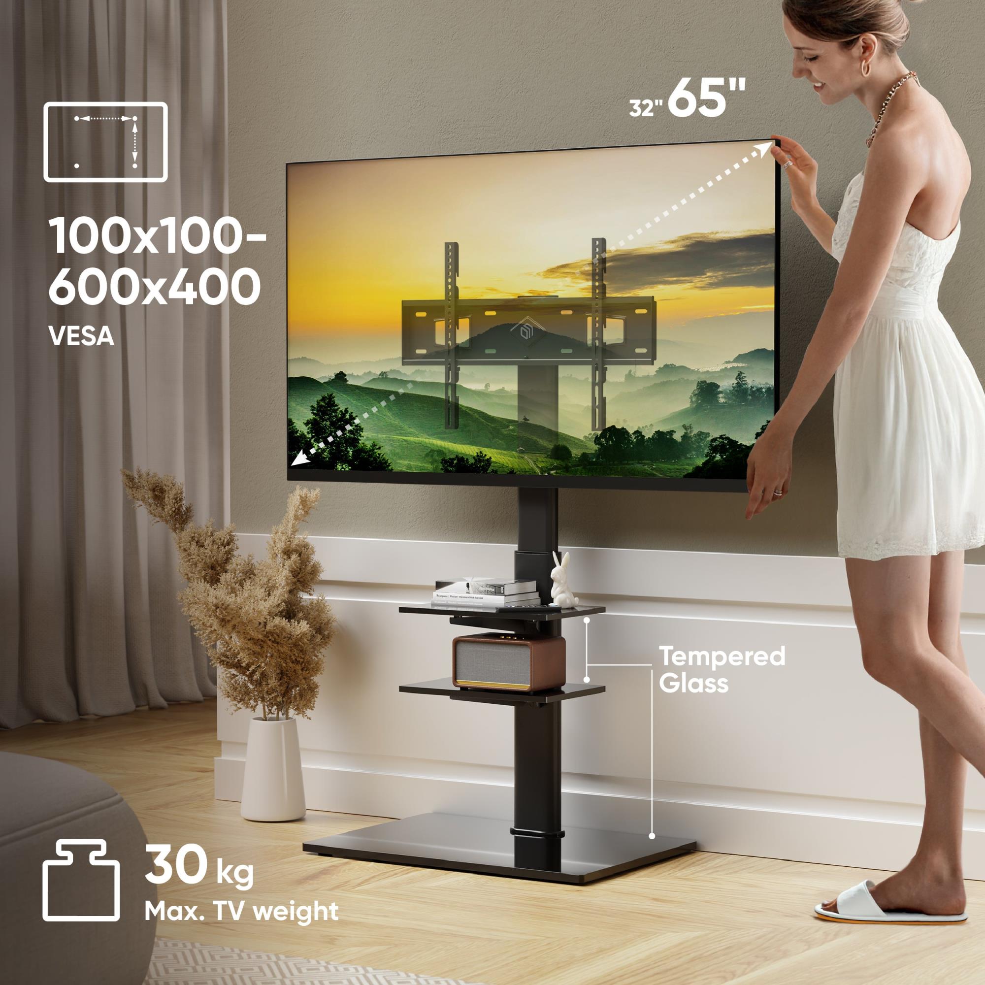 TV SET ACC FLOOR STAND /32-65"/BLACK TS5550-B ONKRON