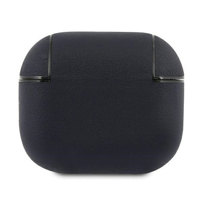 BMW Genuine Leather Silver Logo Case for AirPods 3 - Navy Blue