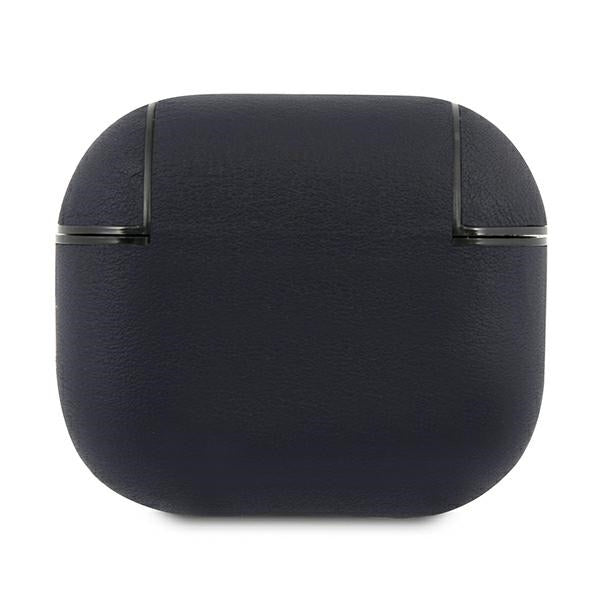 BMW Genuine Leather Silver Logo Case for AirPods 3 - Navy Blue