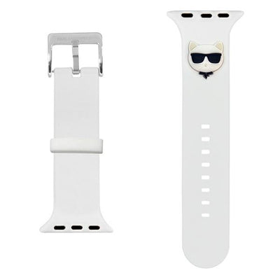 Karl Lagerfeld Silicone Choupette Heads Strap for Apple Watch 38/40/41mm - White