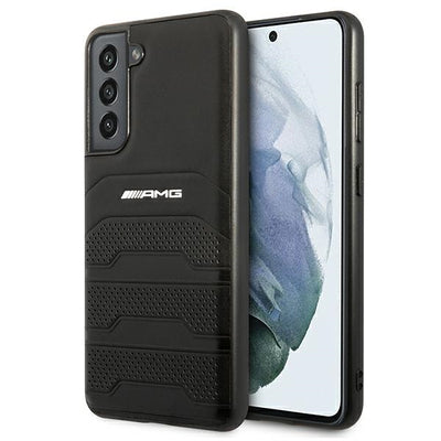 AMG AMHCS21FESGSEBK S21 FE G990 czarny/black hardcase Leather Debossed Lines — Mercedes