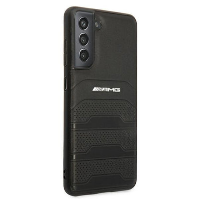 AMG AMHCS21FESGSEBK S21 FE G990 czarny/black hardcase Leather Debossed Lines — Mercedes