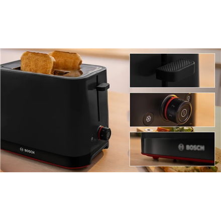 Bosch Compact Toaster | TAT3M123 MyMoment | Power 950 W | Number of slots 2 | Housing material Plastic | Black