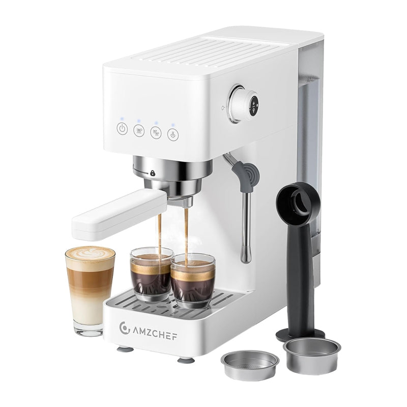 AMZCHEF CE-EM3131-WT Piston Coffee Maker (White) - Image 1