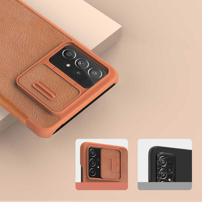 Nillkin Qin leather holster case for Samsung Galaxy A73 brown