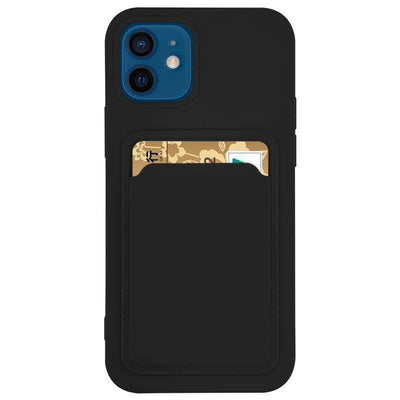 Card Case silicone case wallet with card pocket for Samsung Galaxy S22+ (S22 Plus) black — Hurtel