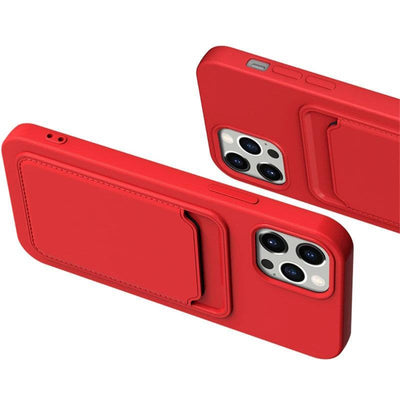 Card Case silicone case wallet with card pocket for Samsung Galaxy S22+ (S22 Plus) pink — Hurtel
