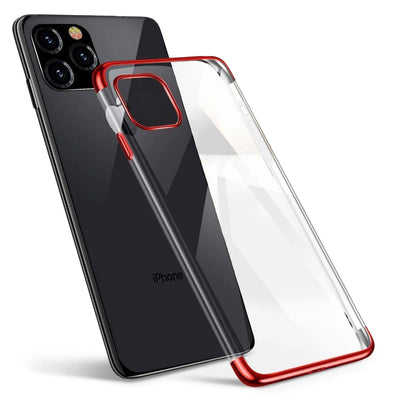 Clear Color case TPU gel cover with a metallic frame for Samsung Galaxy A13 5G red — Hurtel