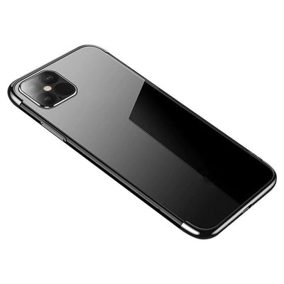 Clear Color case Gel TPU cover with a metallic frame for Samsung Galaxy A33 5G black — Hurtel