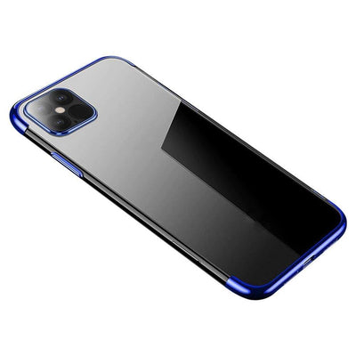 Clear Color case Gel TPU cover with a metallic frame for Samsung Galaxy A33 5G blue — Hurtel