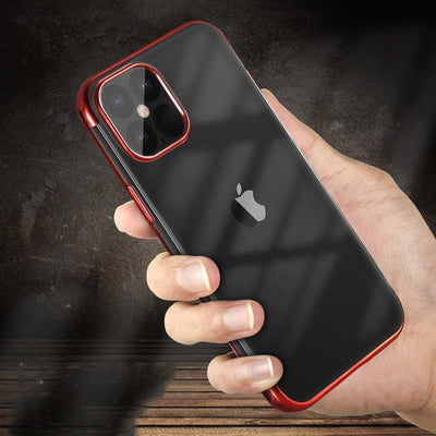 Clear Color case TPU gel cover with a metallic frame for Samsung Galaxy S22 Ultra black — Hurtel