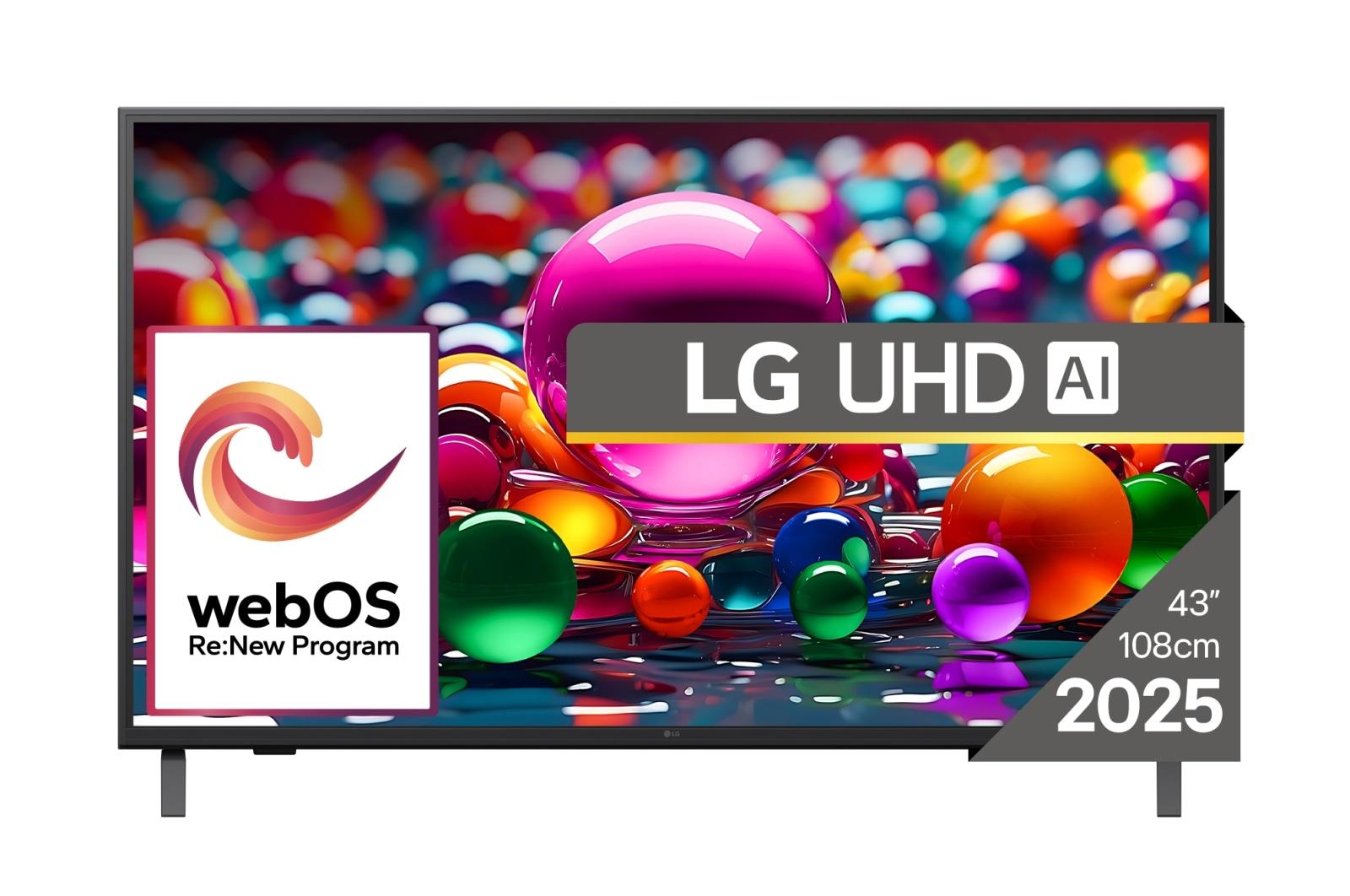 TV Set LG 43" 4K/Smart 3840x2160 Wireless LAN Bluetooth webOS 43UA75003LA