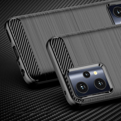 Carbon Case Flexible Cover Realme 9 Pro black — Hurtel