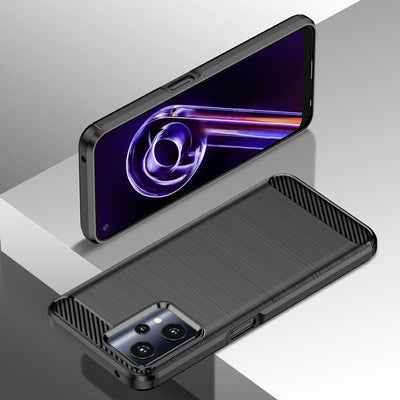 Carbon Case Flexible Cover Realme 9 Pro black — Hurtel