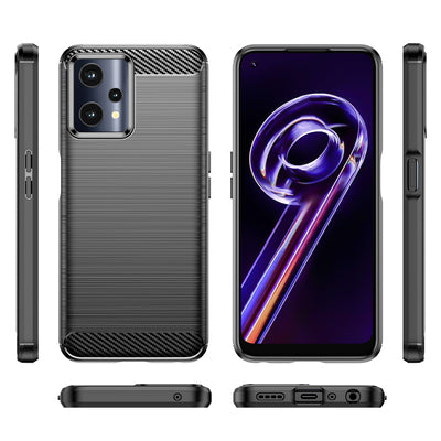 Carbon Case Flexible Cover Realme 9 Pro black — Hurtel
