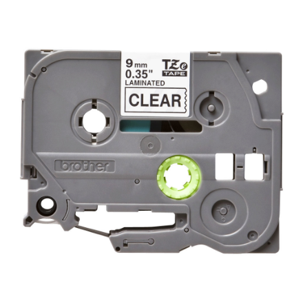 Brother | TZe-121 Laminated Tape | Black on Clear | TZe | 8 m | 9 cm