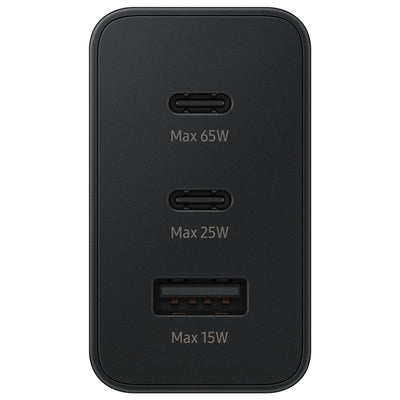 Samsung charger 2x USB Type C / USB PPS, Power Delivery PD 65W, QC 3.0, AFC, FCP black (EP-T6530NBEGEU)