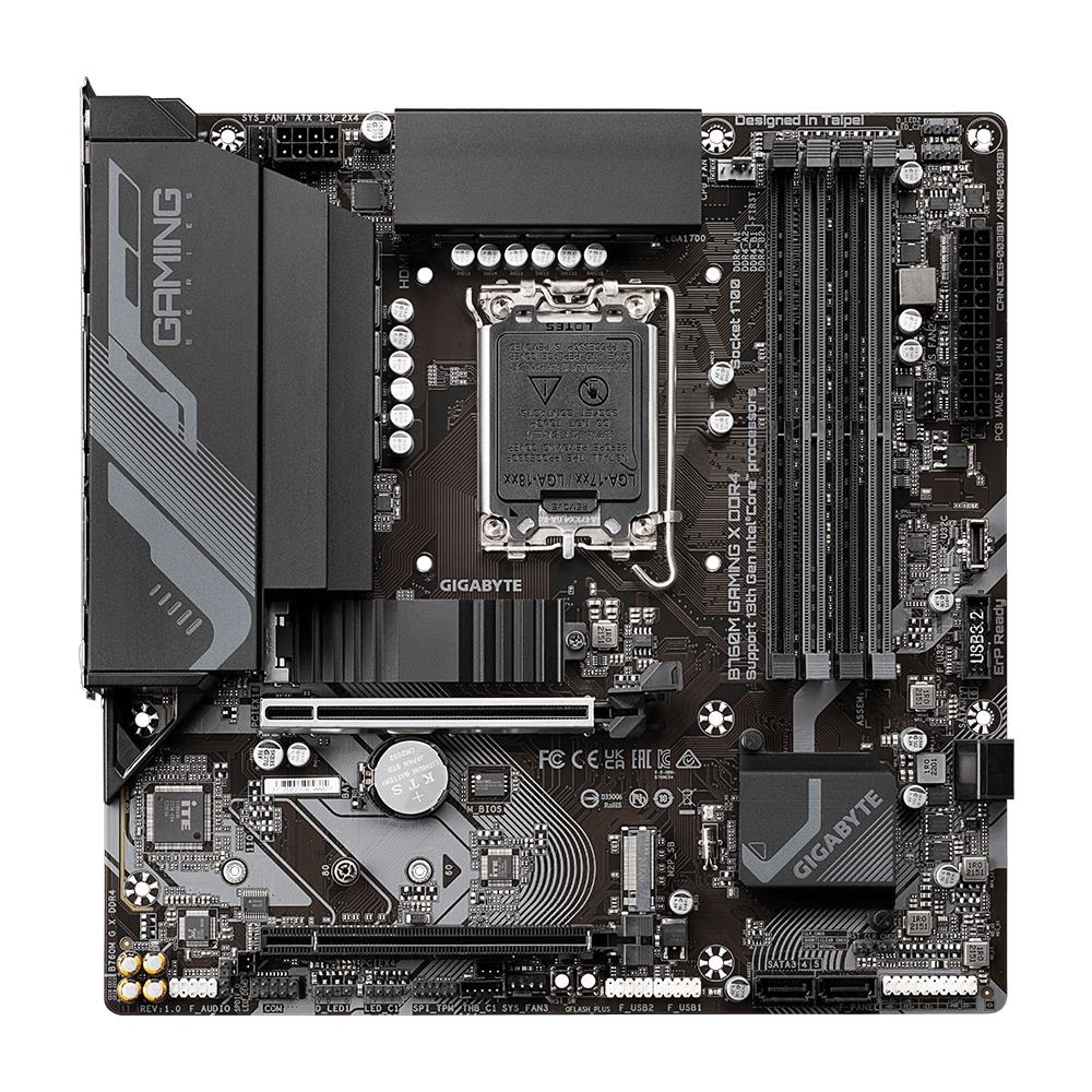 Mainboard GIGABYTE Intel B760 Express LGA1700 Micro-ATX Memory DDR4 Memory slots 4 1xPCI-Express 3.0 16x 1xPCI-Express 4.0 16x 2xM.2 1xHDMI 1xDisplayPort 5xUSB 2.0 3xUSB 3.2 3xAudio port B760MGAMINGXDDR4