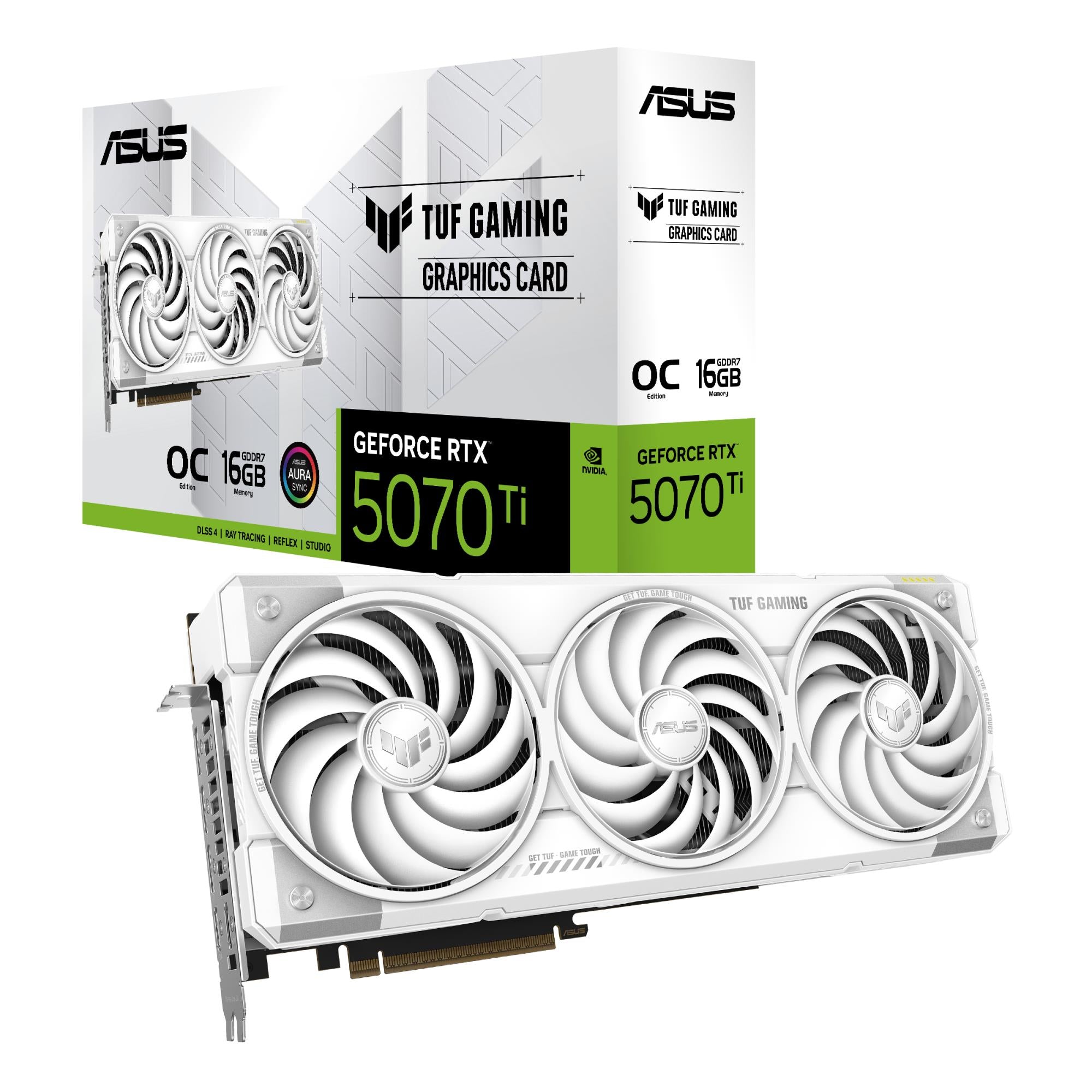 Graphics Card ASUS NVIDIA GeForce RTX 5070 Ti 16 GB GDDR7 PCIE 5.0 16x Triple slot Fansink RTX5070TI-O16G-WHITE-GAM