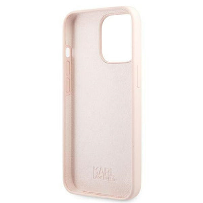 Karl Lagerfeld Silicone Ikonik Karl&Choupette MagSafe Case for iPhone 13 Pro / iPhone 13 - Light Pink