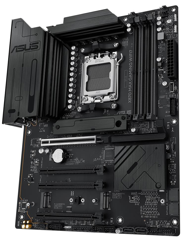 Mainboard ASUS AMD X870 SAM5 ATX Memory DDR5 Memory slots 4 1xPCI-Express 3.0 16x 2xPCI-Express 4.0 16x 1xPCI-Express 5.0 16x 3xM.2 1xHDMI 4xUSB 2.0 4xUSB 3.2 2xUSB-C 1xRJ45 3xAudio port X870MAXGAMINGWIFI7