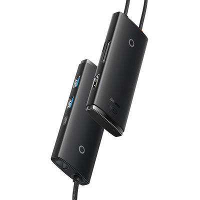 Baseus Lite Series multifunctional USB Type C HUB - 2 x USB 3.0 / USB Type C / HDMI 1.4 / SD/TF OTG black (WKQX050001)