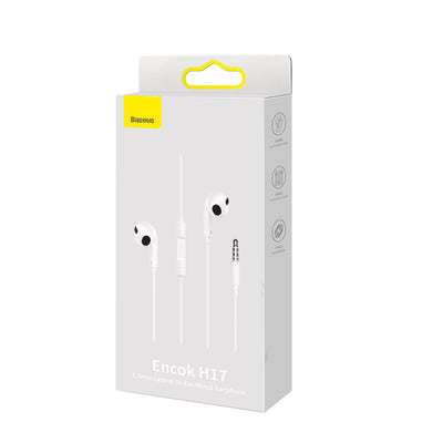 Baseus Encok H17 3.5mm minijack wired headphones white (NGCR020002)
