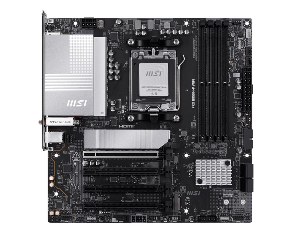 Mainboard MSI AMD B850 SAM5 Micro-ATX Memory DDR5 Memory slots 4 PROB850M-PWIFI