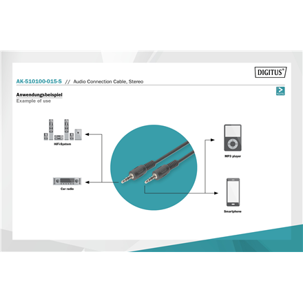 Digitus Audio Connection Cable, Stereo | AK-510100-015-S