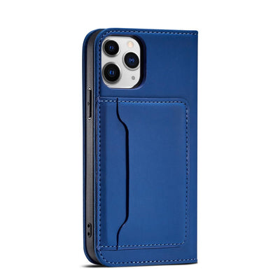 Magnet Card Case for iPhone 12 cover card wallet card stand blue — Hurtel