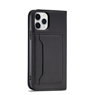 Magnet Card Case for iPhone 12 Pro Pouch Card Wallet Card Holder Black — Hurtel
