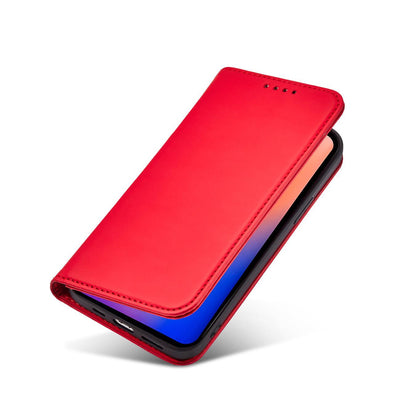 Magnet Card Case for iPhone 12 Pro Pouch Card Wallet Card Holder Red — Hurtel
