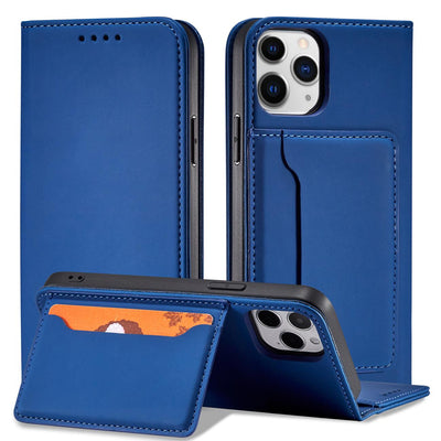 Magnet Card Case for iPhone 12 Pro Max Pouch Card Wallet Card Holder Blue — Hurtel