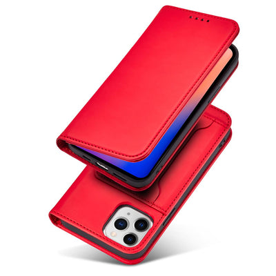 Magnet Card Case for iPhone 12 Pro Max Pouch Card Wallet Card Holder Red — Hurtel