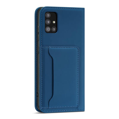Magnet Card Case For Samsung Galaxy A12 5G Pouch Wallet Card Holder Blue — Hurtel