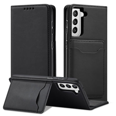 Magnet Card Case for Samsung Galaxy S22 + (S22 Plus) Pouch Wallet Card Holder Black — Hurtel