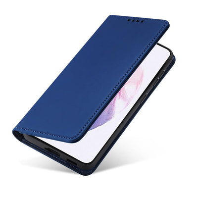 Magnet Card Case Case for Samsung Galaxy S22 + (S22 Plus) Pouch Wallet Card Holder Blue — Hurtel