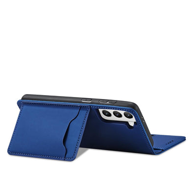 Magnet Card Case Case for Samsung Galaxy S22 + (S22 Plus) Pouch Wallet Card Holder Blue — Hurtel