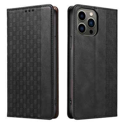 Magnet Strap Case for iPhone 12 Pro Pouch Wallet + Mini Lanyard Pendant Black — Hurtel