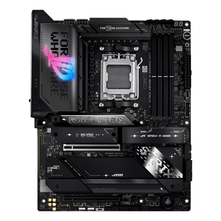 Mainboard ASUS AMD X870E SAM5 ATX Memory DDR5 Memory slots 4 1xPCI-Express 4.0 16x 1xPCI-Express 5.0 16x 5xM.2 1xHDMI 9xUSB 3.2 2xUSB-C 2xUSB4 1xOptical S/PDIF STRIXX870E-EGAMINGWIFI