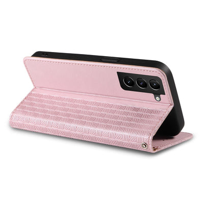 Magnet Strap Case Case for Samsung Galaxy S22 + (S22 Plus) Pouch Wallet + Mini Lanyard Pendant Pink — Hurtel