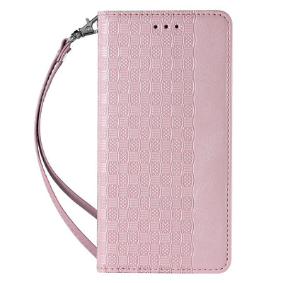 Magnet Strap Case Case for Samsung Galaxy S22 + (S22 Plus) Pouch Wallet + Mini Lanyard Pendant Pink — Hurtel