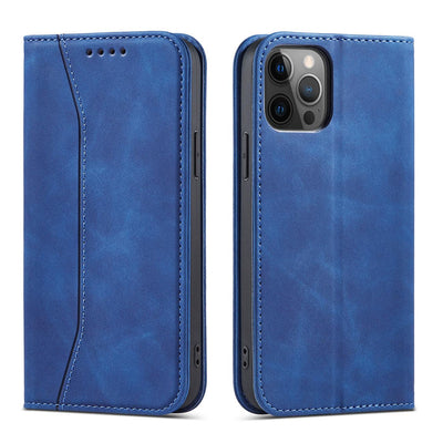 Magnet Fancy Case Case for iPhone 12 Pro Max Pouch Card Wallet Card Stand Blue — Hurtel