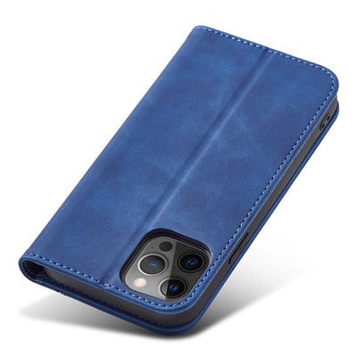 Magnet Fancy Case Case for iPhone 12 Pro Max Pouch Card Wallet Card Stand Blue — Hurtel