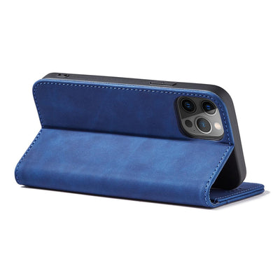 Magnet Fancy Case Case for iPhone 12 Pro Max Pouch Card Wallet Card Stand Blue — Hurtel