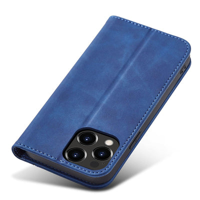Magnet Fancy Case Case for iPhone 13 Pro Max Pouch Card Wallet Card Holder Blue — Hurtel