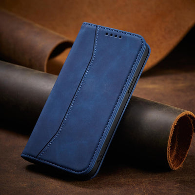 Magnet Fancy Case Case for iPhone 13 Pro Max Pouch Card Wallet Card Holder Blue — Hurtel