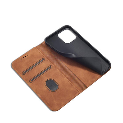 Magnet Fancy Case Case for iPhone 13 Pro Max Pouch Card Wallet Card Holder Brown — Hurtel