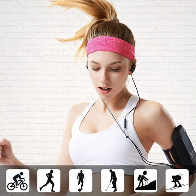 Elastic fabric headband for running fitness orange — Hurtel